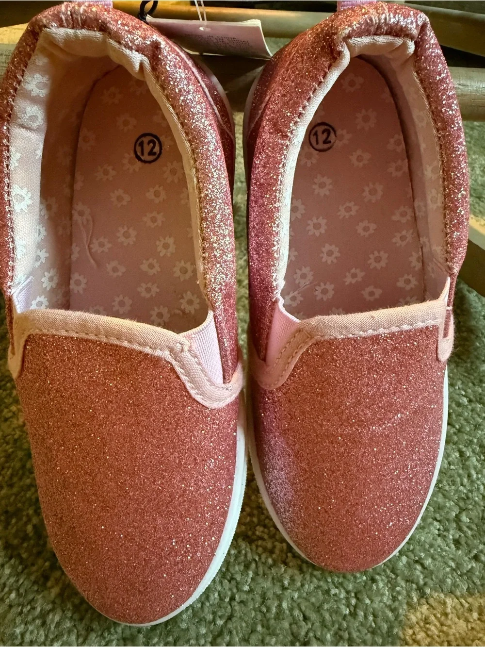 Kids Sparkle Slip-On Shoes - Pink Glitter